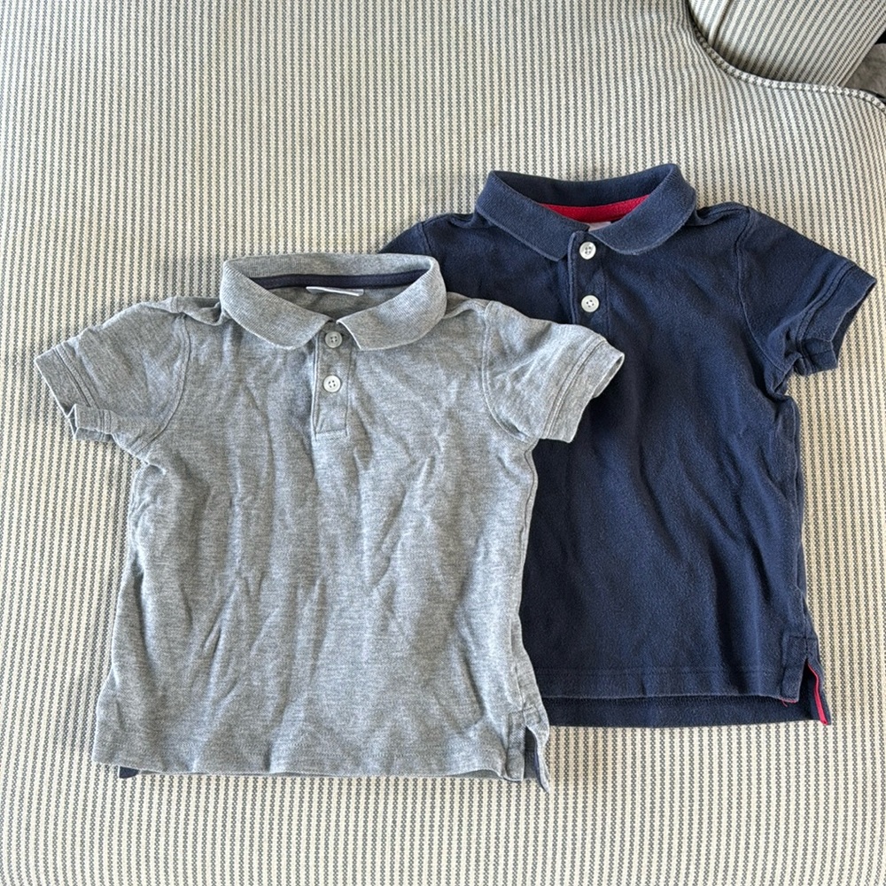 Hanna Andersson Polos- one Grey, one Navy size 90 (3T)